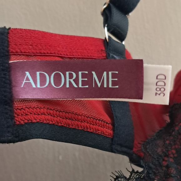 Adore Me Red & Black Lace Bra - Picture 4 of 6